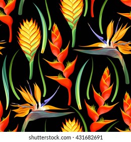 Jungle flowers seamless