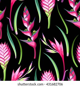 Jungle flowers seamless