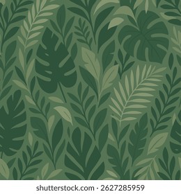 Jungle foliage, flat vector style, perfect for packaging and home decor