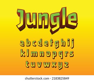 Jungle Font with set Alphabeth, nature font, Typography