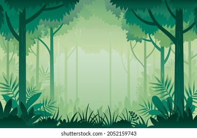 Jungle, Forest Frame Background, Natural Scenery and Environment View