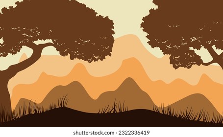 Jungle forest landscape design vector illustration