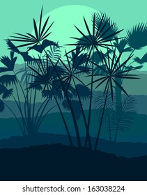 Jungle forest landscape vector background concept