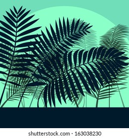 Jungle forest landscape vector background concept