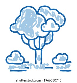 jungle forest tree sketch icon vector. Hand drawn blue doodle line art jungle forest tree sign. isolated symbol illustration