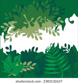 the jungle forest vector background for wallpaper and frame