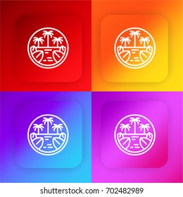 Jungle four color gradient app icon set