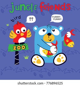 jungle friends cartoon vector