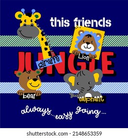 Jungle friends cartoon vector design