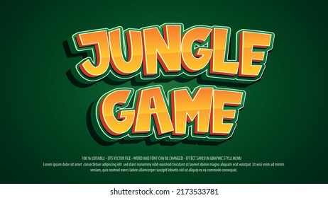 Jungle Game 3d Style Editable Text Effect
