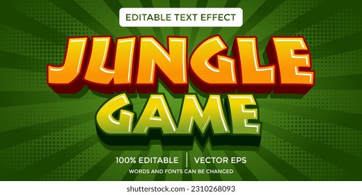 Jungle game 3d style editable text effect