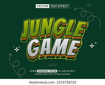 jungle game editable text, font effect, 3d text for title