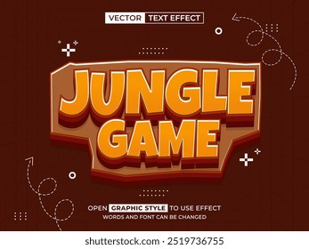 jungle game editable text, font effect, 3d text for title