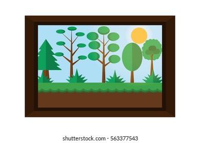The jungle high noon landscape. vector and illustrator