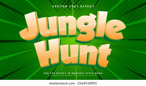 Jungle Hunt 3d editable text effect template Suitable for Natural Theme