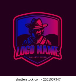 jungle hunter mascot vector illustration template