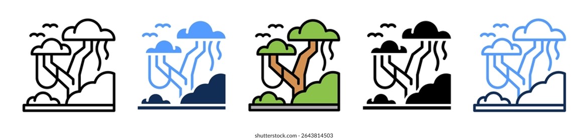Jungle Icon Multiple Vector Illustration
