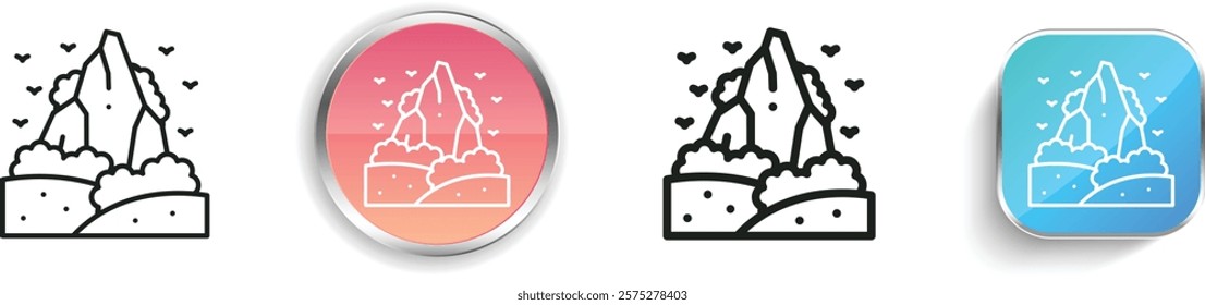 jungle icon. Thin Linear, Regular and Button Style Design Isolated On White Background