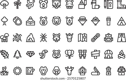 Jungle icons  High-Quality Vector Icons Collection with Editable Stroke. Ideal for Professional and Creative Projects.