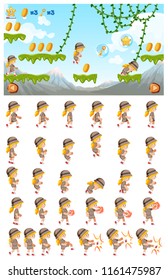 A jungle jumping game template illustration