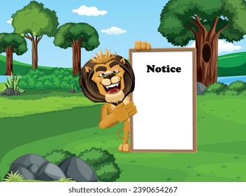 Jungle king lion cartoon vector design