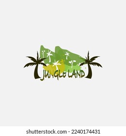 Jungle land symbol logo template. Vector illustration.