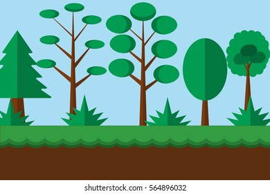 jungle landscape with blue sky.vector and illustration