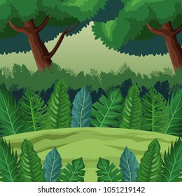 Jungle landscape cartoon