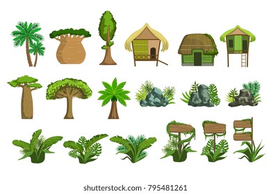 Jungle Landscape Elements Set