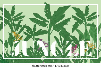 Jungle landscape vector design cool