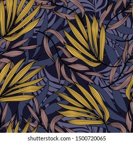 Pieza de jungla sin fisuras vectorial de fondo floral. Diseño abstracto moderno para tela, papel, decoración interior y otros usuarios, tapa. Colorido y elegante, florido. Impresión Hawaii de verano de moda.