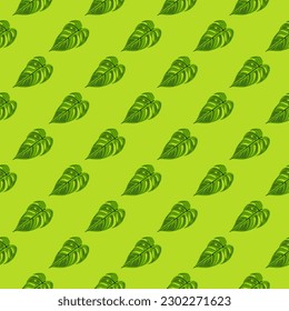 Jungle leaf seamless wallpaper. Decorative tropical palm leaves seamless pattern. Exotic botanical texture. Floral background. Design for fabric, textile print, wrapping, cover. Vector illustration