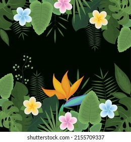 jungle leaves and flowers background