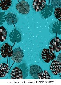 Jungle leaves frame 