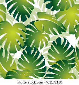 Jungle leaves green pattern