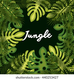 jungle leaves pattern isolated icon design, vector illustration  graphic 