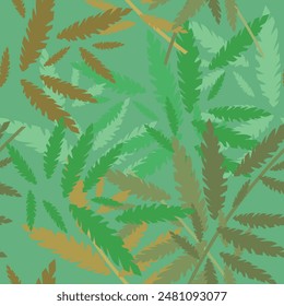 Dschungelblätter nahtlose Muster Illustration. Exotischer grüner Hintergrund.