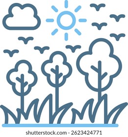 Jungle Line Two Colour Icon