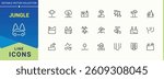 Jungle linear icon. Containing green, wild, foliage, botanical and more. Rainforests icon set. Minimalist icons pack. Vector illustration.
