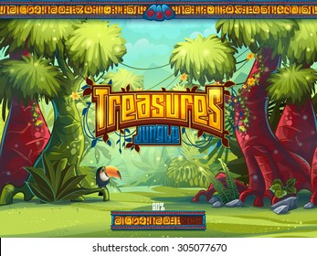 Jungle loading screen to a computer game user interface or web design