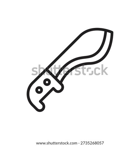 Jungle Machete Outline Icon Vector Illustration