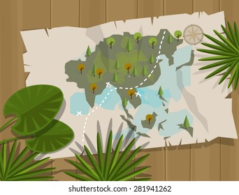 jungle map asia treasure adventure cartoon