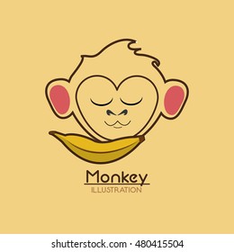 jungle monkey cartoon emblem