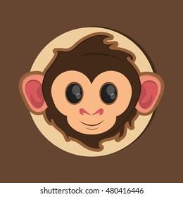 jungle monkey cartoon emblem