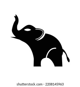 Jungle nature elephant wild icon | Black Vector illustration |