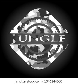 Jungle on grey camouflage pattern