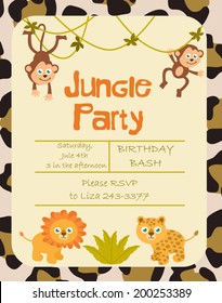 Jungle party invitation