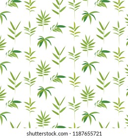 Jungle plants, green bamboo leaves pattern design background.