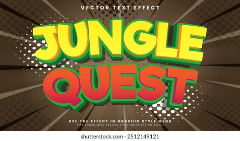 Modelo de efeito de texto editável do jogo Jungle Quest