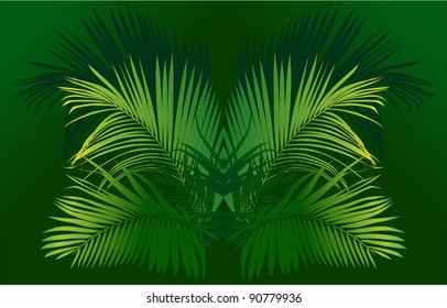 jungle rain forest (tropical plants vector image)